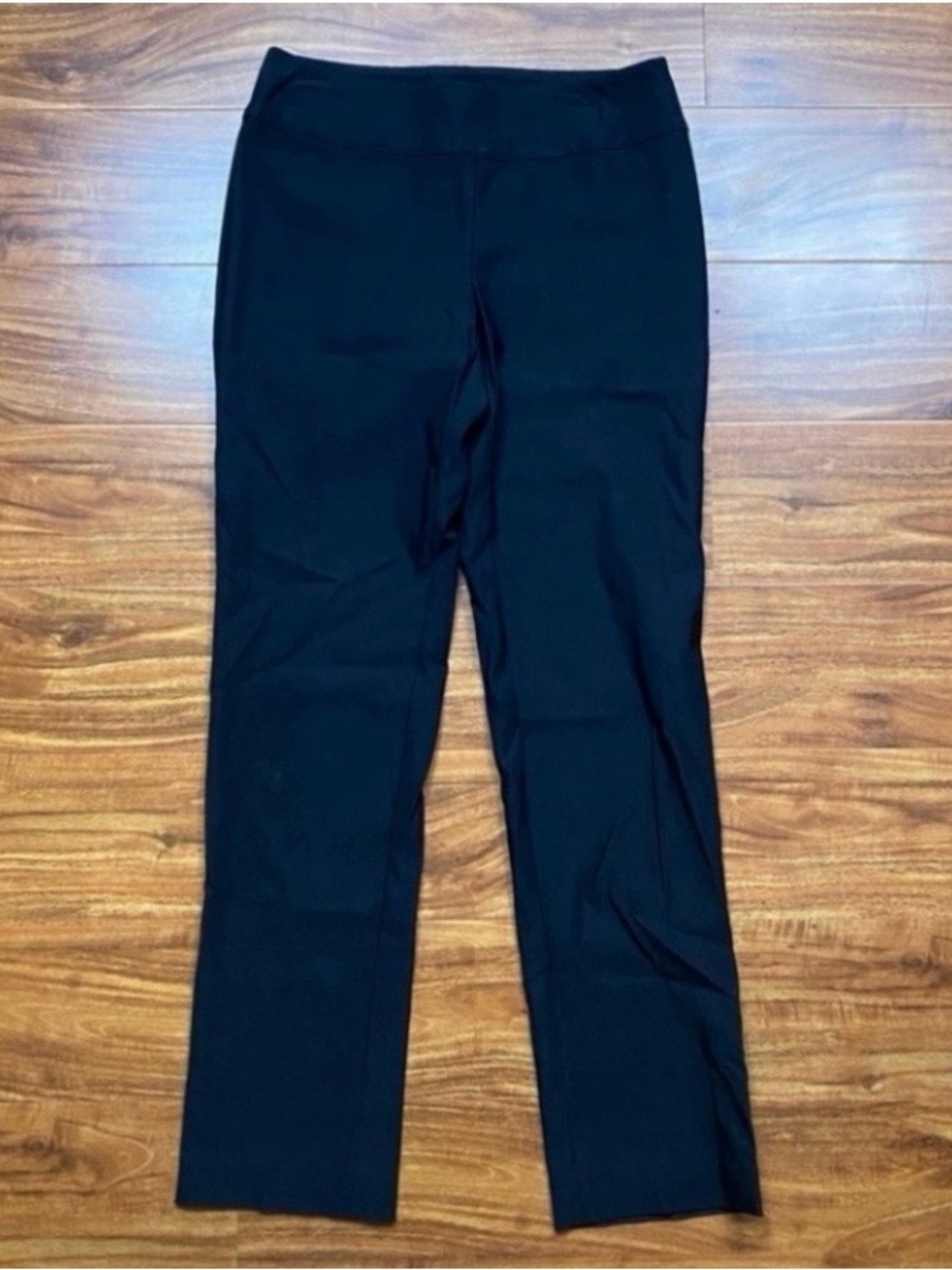 NIC&ZOE Womens Black Pull On Stretch Ankle Straight Leg Pant Size 4 Minimalist